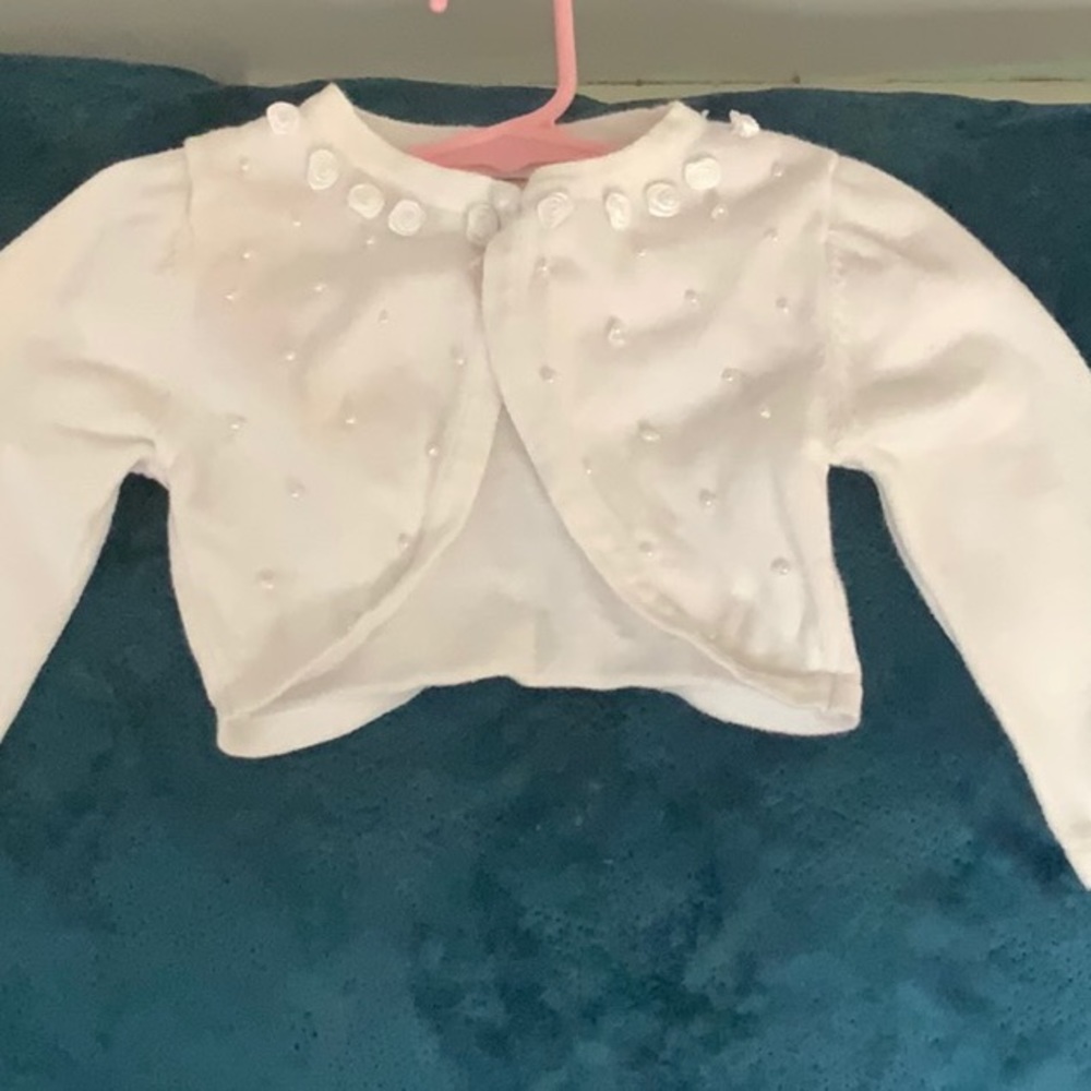 white bolero sweater